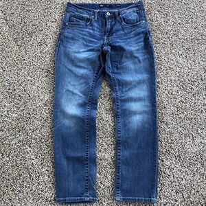 BKE Nolan Jeans 31x32 Blue Low Rise Medium Wash Straight Preppy Stretch Denim